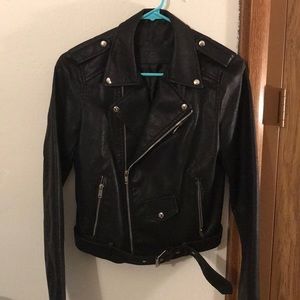 Faux Leather Motorcycle Jacket